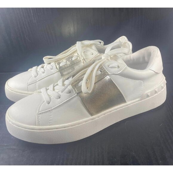 Steve Madden Womens White & Metallic Sneakers Size 6.5M - Picture 2 of 6